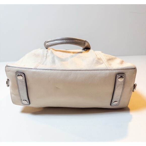 Coach Ashley White and Silver Leather Satchel Shoulder Bag F19247 - Picture 5 of 12